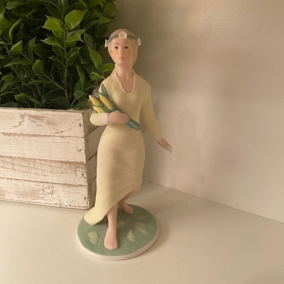 Vintage Laszlo Ispanky Figurine SUMMER Lady Girl Four Seasons Porcelain Fairy - Picture 2 of 8
